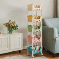 Rolling Bookshelf 5 Layer Mobile Storage Shelf Compact Organizer for Home Office Classroom Bedroom Space Saving Easy Assembly