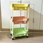 Rolling Bookshelf 5 Layer Mobile Storage Shelf Compact Organizer for Home Office Classroom Bedroom Space Saving Easy Assembly