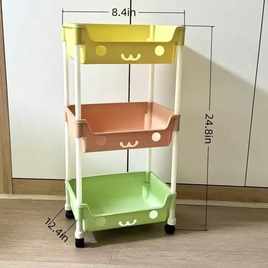 Rolling Bookshelf 5 Layer Mobile Storage Shelf Compact Organizer for Home Office Classroom Bedroom Space Saving Easy Assembly