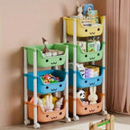 Rolling Bookshelf 5 Layer Mobile Storage Shelf Compact Organizer for Home Office Classroom Bedroom Space Saving Easy Assembly