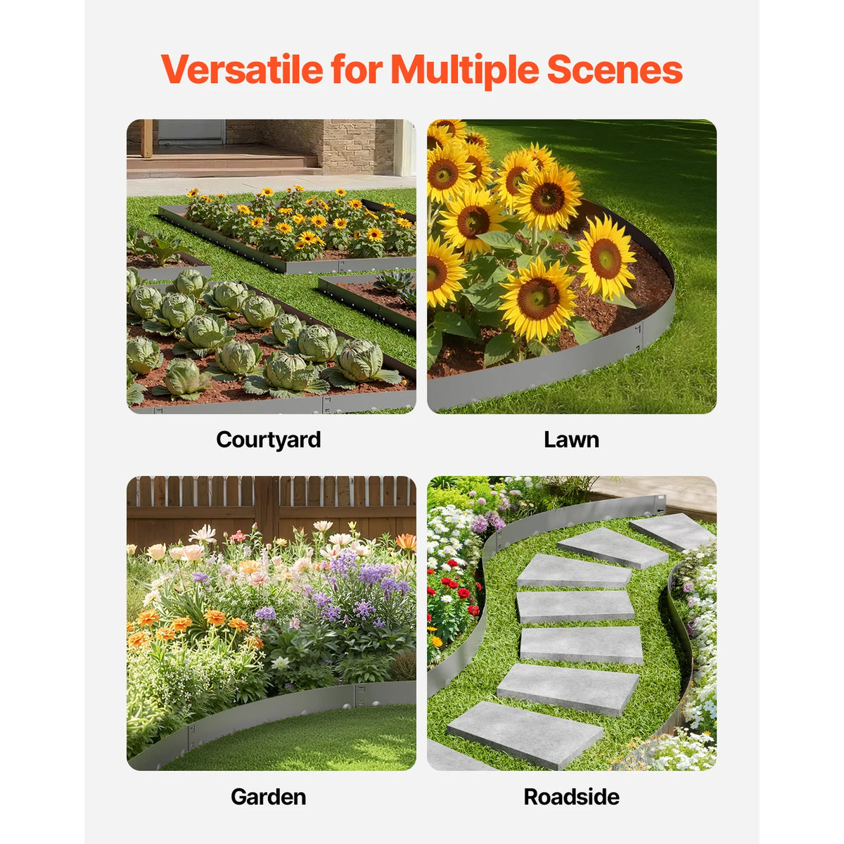 Steel Landscape Edging 5 Pcs 39x4in