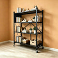 Ready-To-Use Folding Storage Rack 2/3/4/5-Tier Space Saving No Assembly Portable for Living Room Kitchen Garage