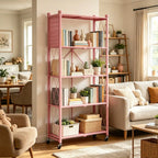 Ready-To-Use Folding Storage Rack 2/3/4/5-Tier Space Saving No Assembly Portable for Living Room Kitchen Garage