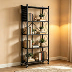 Ready-To-Use Folding Storage Rack 2/3/4/5-Tier Space Saving No Assembly Portable for Living Room Kitchen Garage