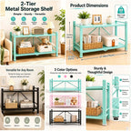 Ready-To-Use Folding Storage Rack 2/3/4/5-Tier Space Saving No Assembly Portable for Living Room Kitchen Garage